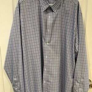 UNTUCKit Navy and White Checkered Shirt